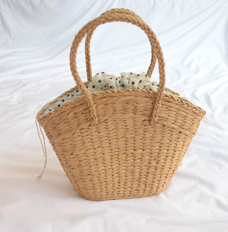 Women New Fashion Straw Woven Portable Seaside Holiday Handbag41*25cm display picture 5