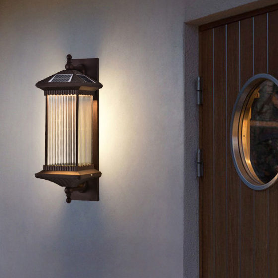 Solar Wall Lamp New Chinese Style Outdoor Garden Lamp Outdoor Waterproof Super Bright Balcony Garden Villa Door Wall Lamp