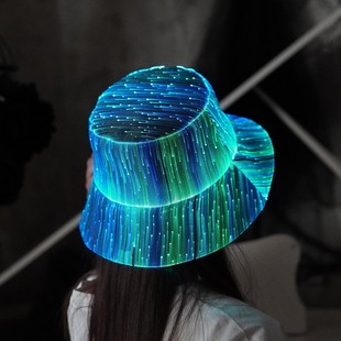 Luminous fisherman hat Amazon explosions men and women with fashion trend concert led fiber cap manufacturers wholesale