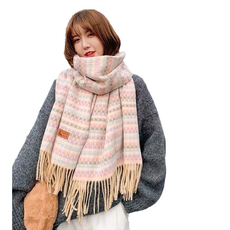 Nueva versión coreana de invierno, estilo Xiaoxiang, bufanda secundaria para niñas, versátil para estudiantes de invierno, bufanda gruesa, linda niña_voghion.com