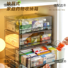 透明な薬箱の薬物の収納箱の引き出し式の薬品の収納棚の家庭用の物置棚の医薬箱の家庭用の大きいサイズを詰めます。