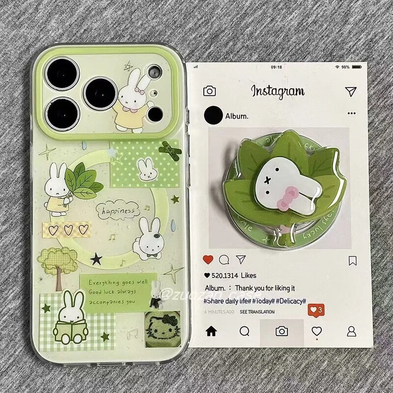 Miffy Is Suitable for Samsung S23Fe Mobile Phone Case S25Ultra/S24Plus/S21 Magnetic Suction 3 Apple 17Promax