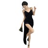 Short front and long back velvet suspender dress for women to look slimmer， with a bottom and buttocks wrapped skirt for