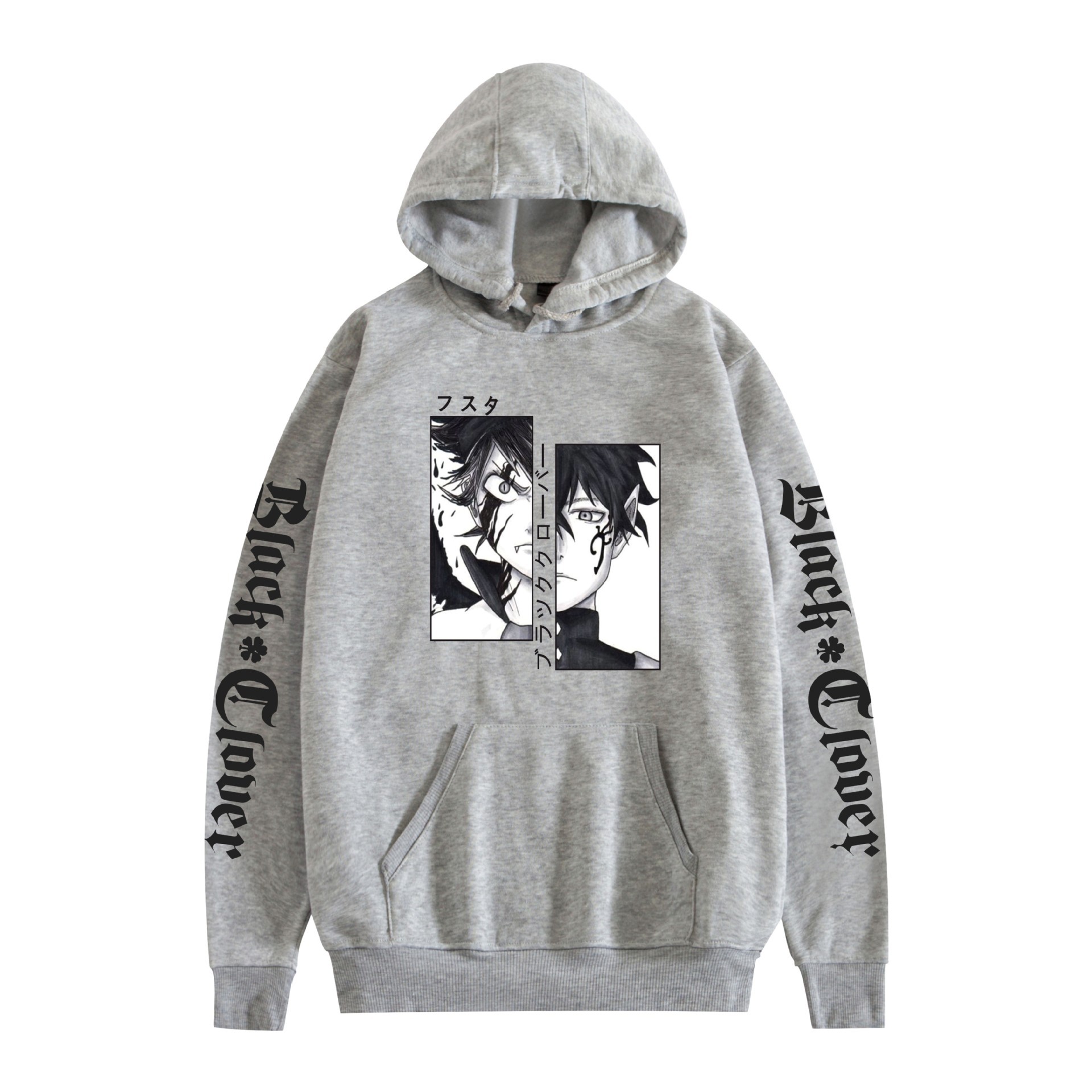 Comercio exterior black clover negro trébol de cuatro hojas periférico con capucha de terciopelo sudadera con estampado transfronterizo hoodie