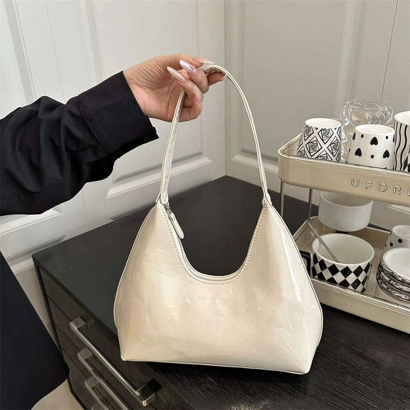 Корейская нишевая сумка из лакированной кожи Женская сумка Полумесяц Женская сумка на плечо Женская сумка Модная сумка Подмышка