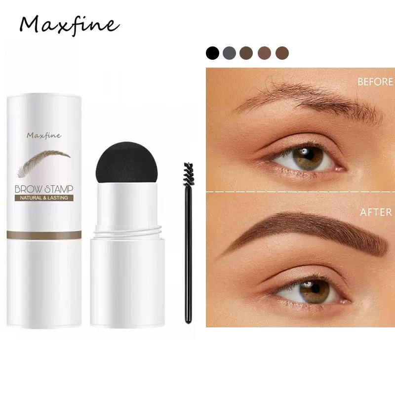 跨境彩妆 MAXFINE印章眉粉套装批发染眉膏防水不晕染正品无logo新