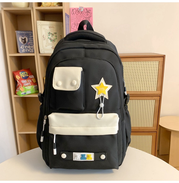Kids Backpacks New Ins College Style Large Capacity Schoolbag Backpack Solid Color Value Student Bag_voghion.com