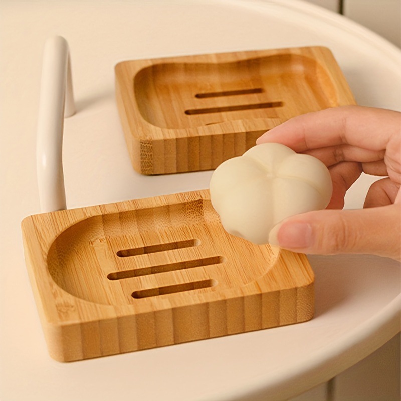 Etiqueta transfronteriza en nombre de la caja de jabón de baño Caja de jabón de madera maciza de estilo japonés Estante de baño sin perforación Estante de almacenamiento