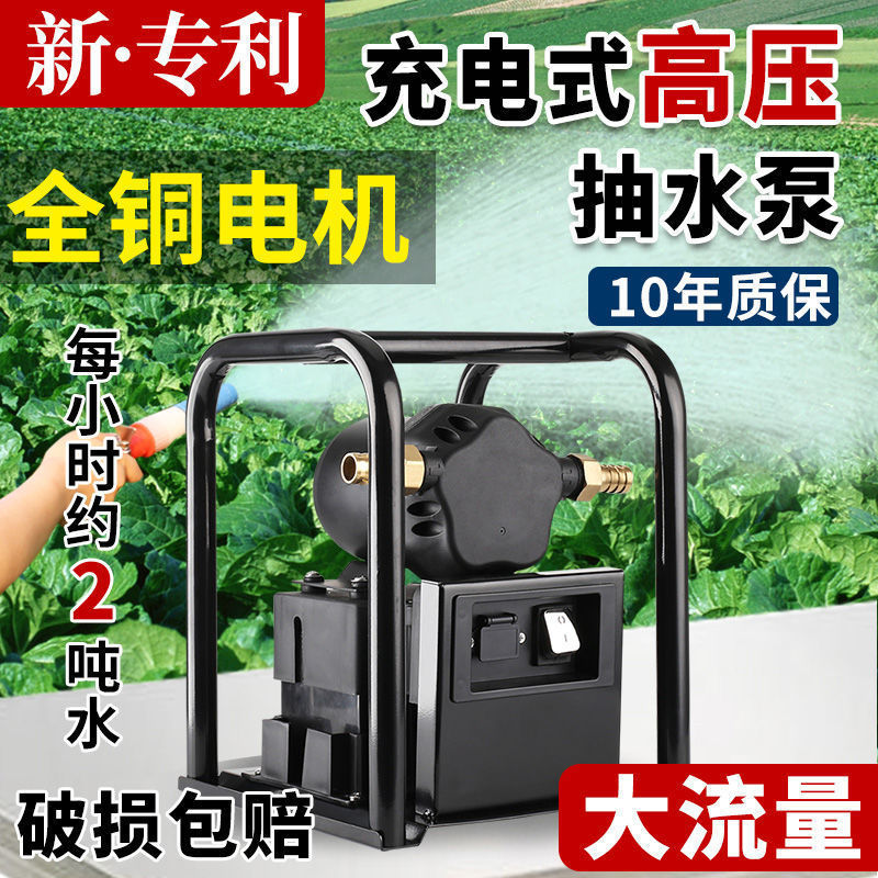 充电浇菜水泵大功率户外农用灌溉高压大流量抽水泵家用12V抽水机