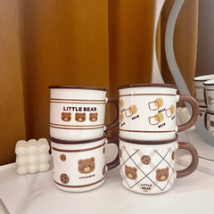 新款可愛小熊餅乾陶瓷杯高顏值家用咖啡杯子開業活動伴手禮馬克杯