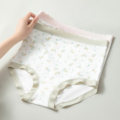 Floral Pattern Maternity Underwear for Women, Invisible High-Waist Antibacterial Shorts for Early, Middle, and Late Pregnancy and Postpartum, Plus-Size