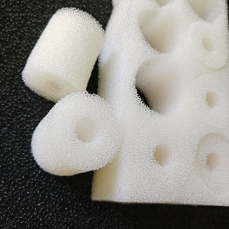 35ppi小孔空心海绵滤芯 过滤生化棉异形加工白色过滤海绵管