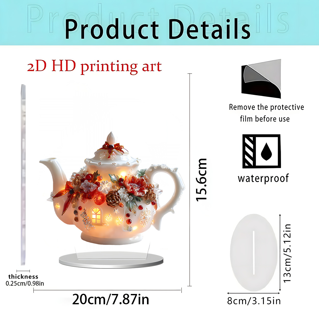 Nuevos productos transfronterizos Navidad Nochebuena Navidad Apple decoración decoración de escritorio decoración de Año Nuevo 2D acrílico