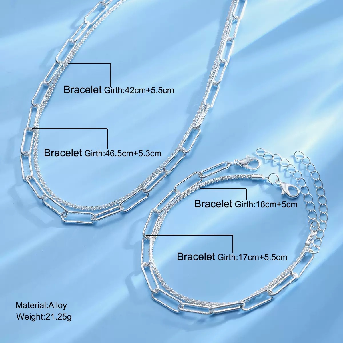 Nuevo estilo transfronterizo brillante, cadena geométrica de lujo ligera, collar, pulsera, estilo frío, estilo de todo fósforo de alta gama image 4