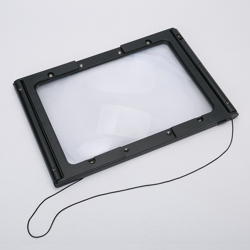 Jinghui Manufacturer A4 Lanyard 2.5x PVC Lens Desktop Stand USB Magnifier LED Light 12/6 Lights
