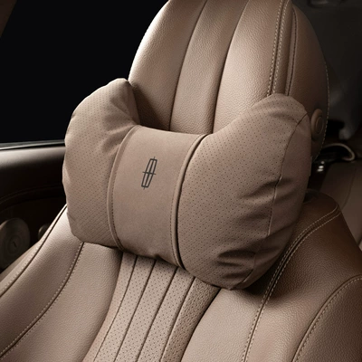 Suitable for Lincoln Headrest and Lumbar Support, Adventurer Mkc, Continental Mkz, Aviator Neck Pillow, Car Cushion, Interior Protective Pillow (Headrest) - horn-style-chestnut-brown-lincoln-headrest-single-pack