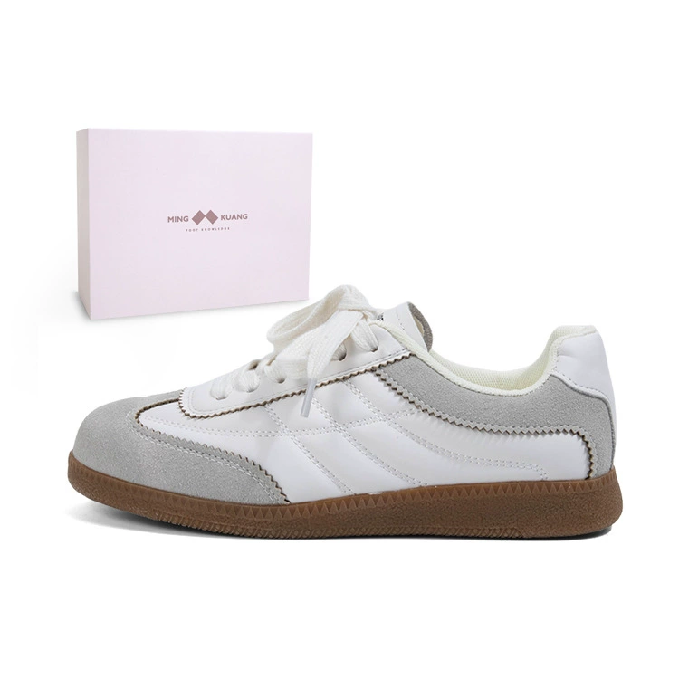 XJ Bailu Shoe Industry Name Kuang MINGKUANG Street Trendy Retro Fashion White Shoes Contrast Flat Sole Wedding Shoes Women