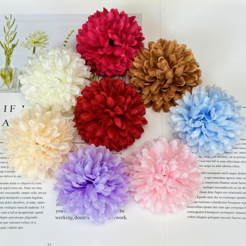 Simulación de cabeza de hortenida DIY hecha a mano joyas de cabello joyas de flores de pecho bola de crisantemo boda decoración del hogar flores falsas al por mayor