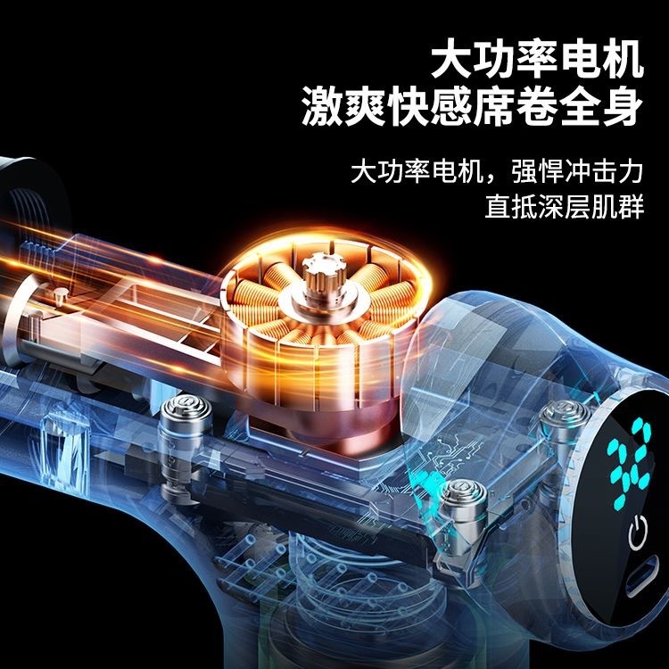 ミニ筋膜ガン小型ポータブル電気マッサージ機器Amazon人気スポーツフィットネスマッサージセットLCD|undefined