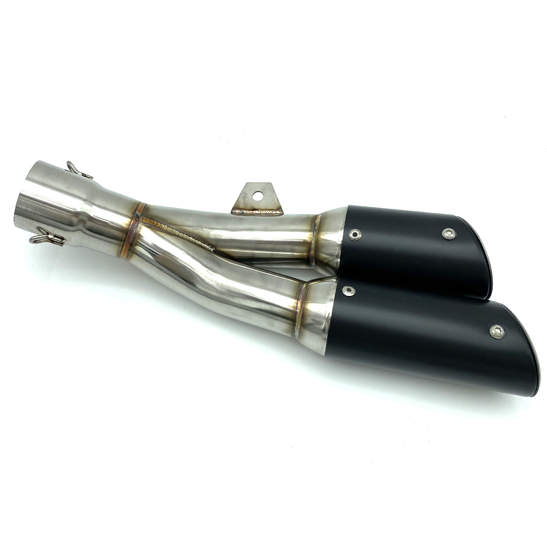 Suitable for Motorcycle Universal Exhaust Pipe Ak Caliber 51mm Modified Tail Section Exhaust Pipe Scorpio Double Outlet 370mm