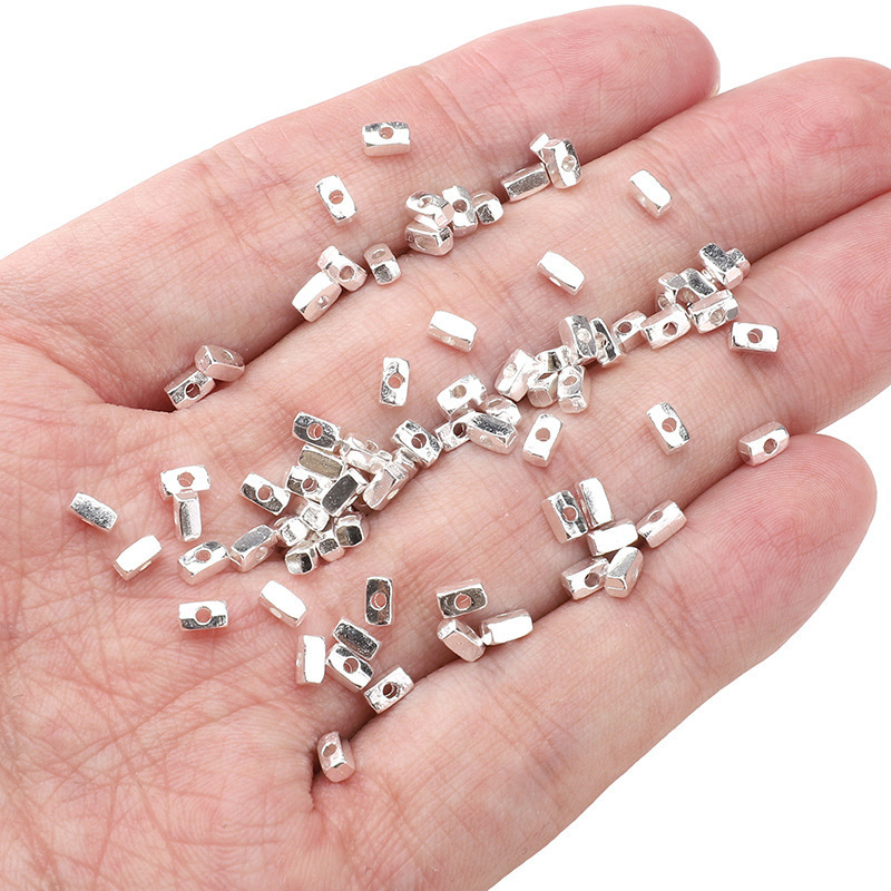 25 合金ブロークンシルバールースビーズシリーズホイールビーズスクエアビーズスペーサービーズ手作り diy アクセサリー半完成ブレスレット素材|undefined