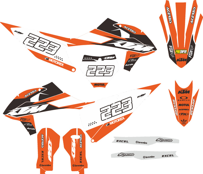 KTM250EXCF ステッカーデカールプリントステッカーフィルム Gaosai モトクロスステッカーレーザーに適しています|undefined