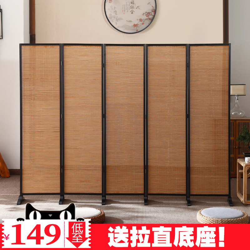中式竹子屏风隔断墙客厅折叠移动挡板卧室遮挡现代简约办公室家用