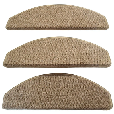 Simple imitation sisal stair tread mat, non-slip and wear-resistant step pad, villa stair protection mat, cross-border Amazon (Avtomobil döşəmə paspasları) - imitation-sisal-camel-colored-arc-shape-6524cmimitation-sisal-stair-mat-default-flat-panel-type-without-curves