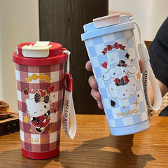 HelloKitty保温杯女2025新款高颜值吸管水杯生日礼物三丽鸥咖啡杯
