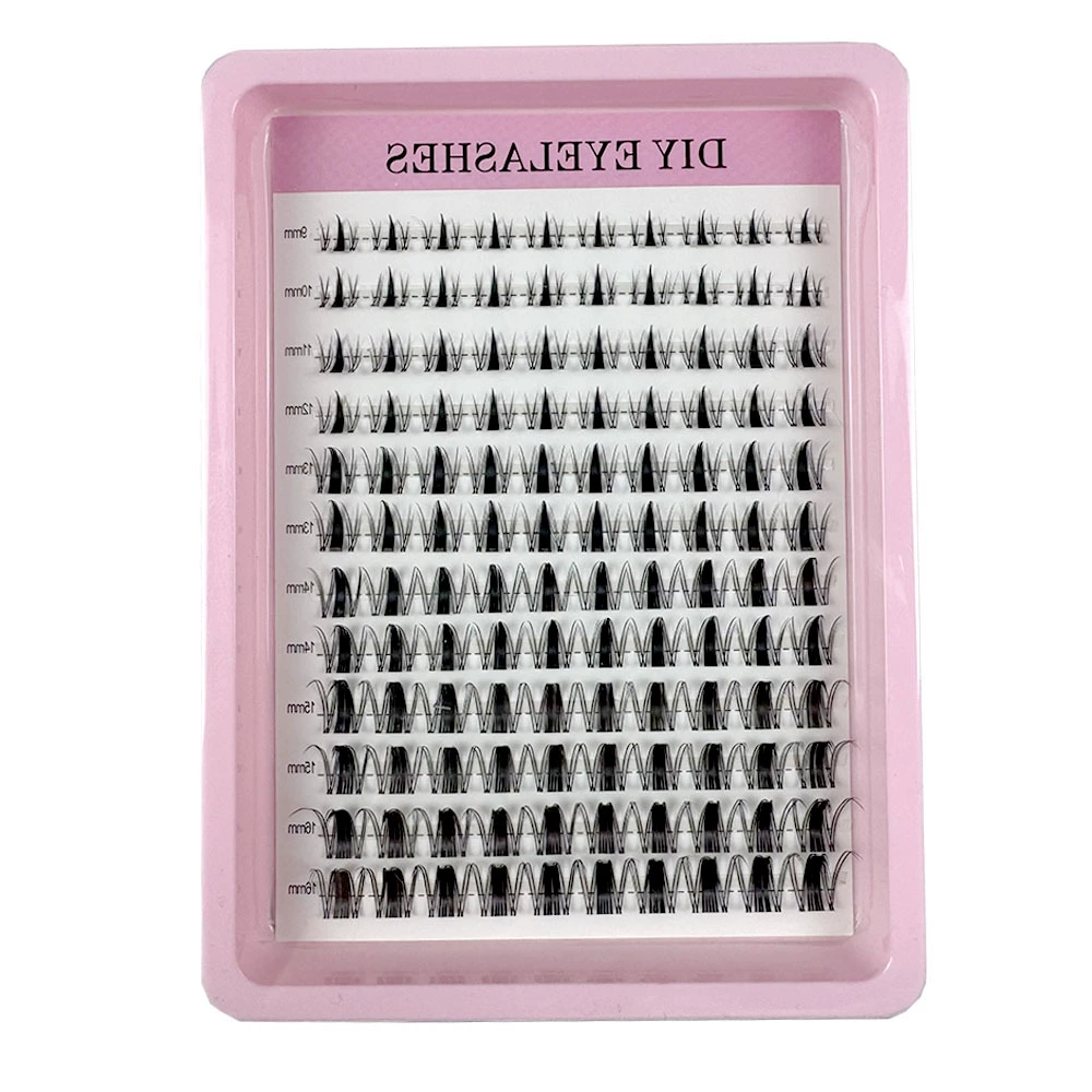 DIY накладные ресницы 216 пучков 12 рядов 30P100P одиночный пучок PRO, завитые, сегментированные ресницы оптом