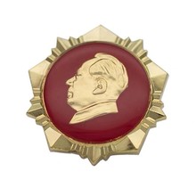 毛爷爷主席头像章为人民服务胸针齿轮胸章圆形徽章别针红色纪念章
