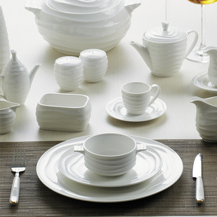 Coastline Series Ceramic Hotel Tableware Set Table Dishes and Dishes Spoon Hotel Club Box Restaurant Special Wholesale