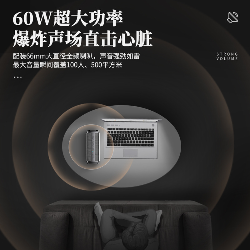 サイバーリスs6ダブルスピーカー60wハイパワーワイヤレスbluetoothスピーカー屋外ポータブル重低音カードオーディオ|undefined