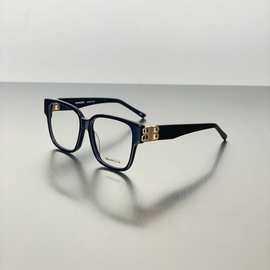 巴黎家23新款bb0104黑框板材眼镜女防蓝光配近视平光镜大框显瘦