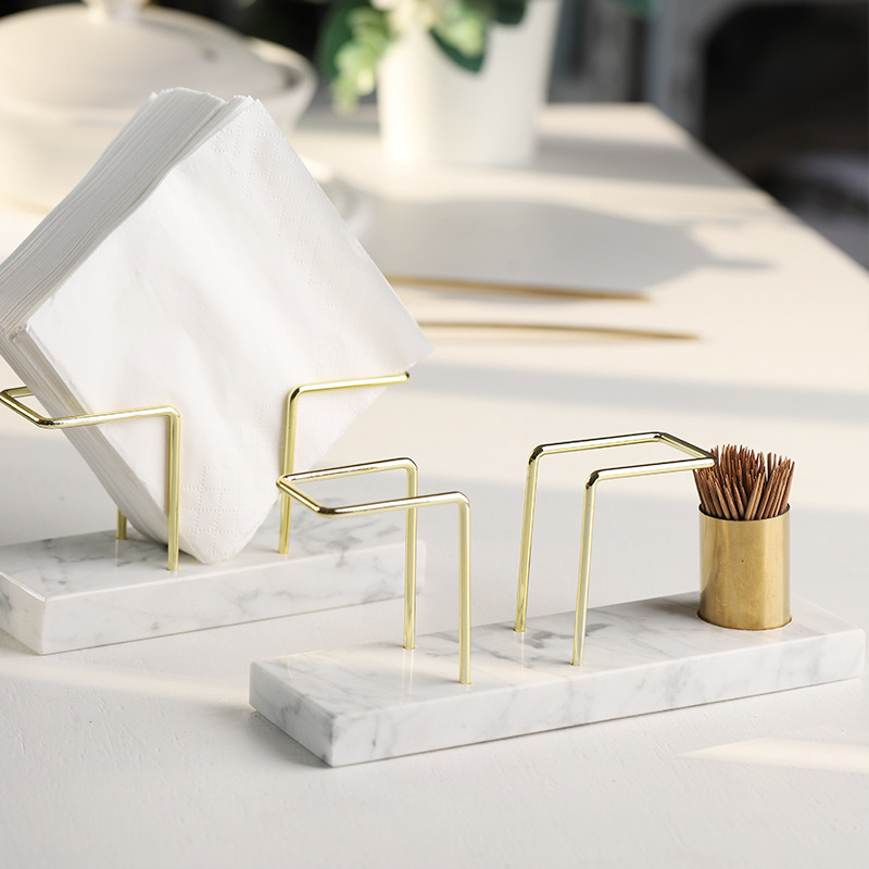 Factory direct supply Nordic ins style marble tissue holder B & B coffee shop hotel restaurant creative tissue holder