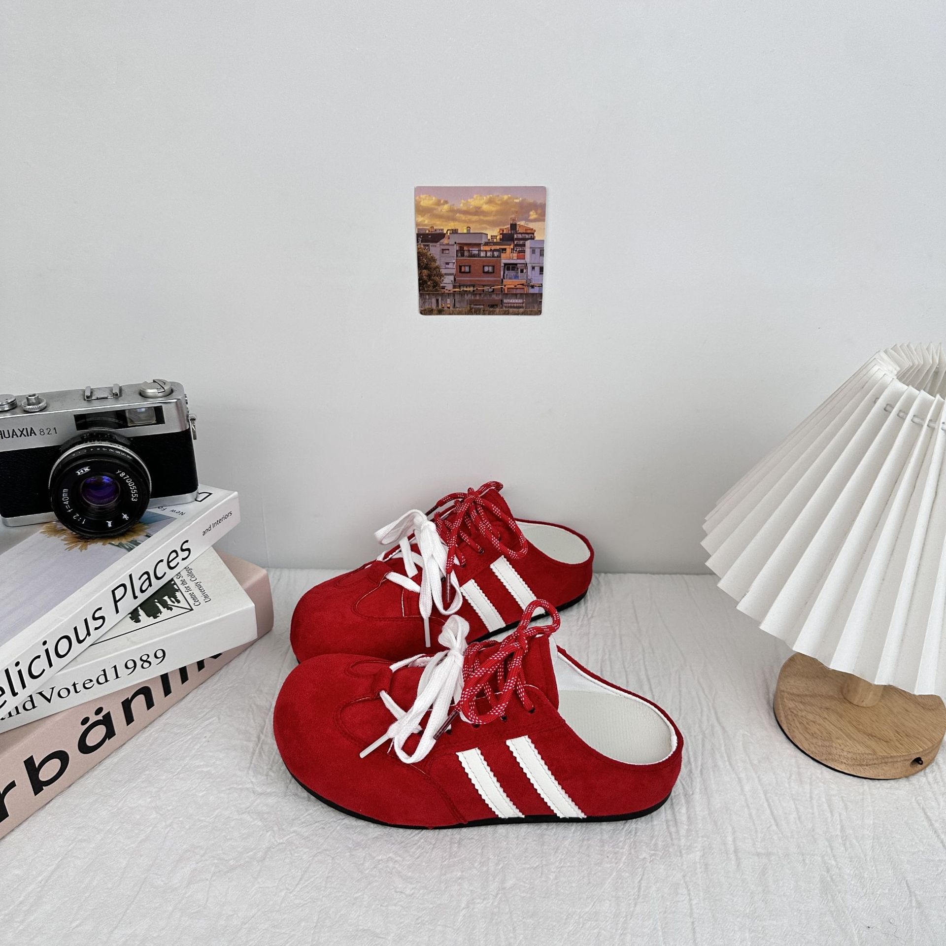 Zapatos de mujer retro Dexun de verano de 2025 nuevos zapatos de bolsillo burken aumentan la altura de la parte inferior gruesa de la gente perezosa con un pedazo de pelo