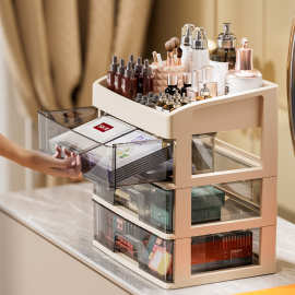 抽屉式桌面收纳盒办公室书桌整理文具神器化妆品置物架储物柜盒子