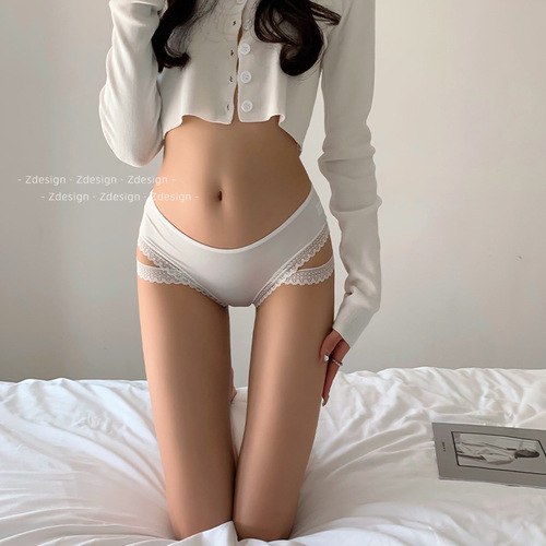 Overbearing female boss Yujie sexy panties for women, seamless ice silk, cool feeling, no crotch triangle, personalized lace trap