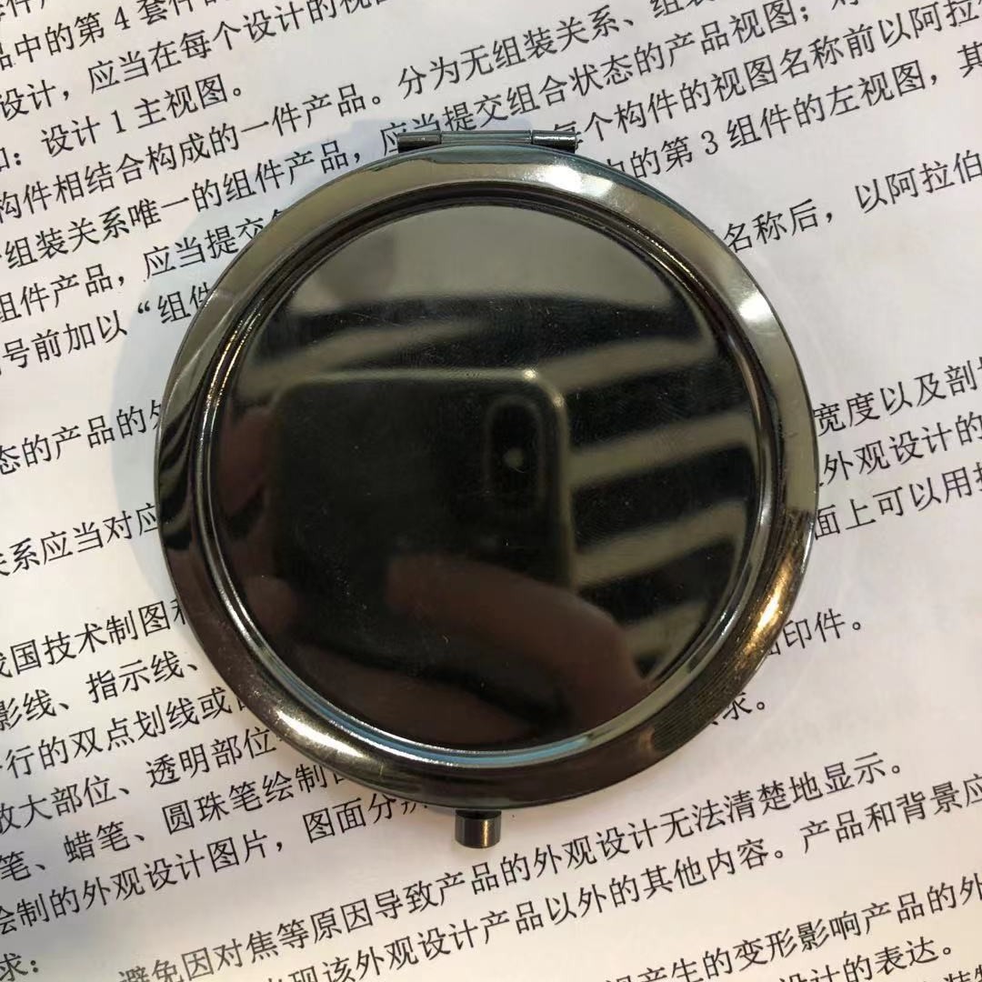Yaliang creativo redondo epoxi espejo cosmético portátil de doble cara plegable portátil espejo de bolsillo regalo espejo personalizado