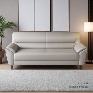 Modern Minimalist Sofa for Living Room, Small Apartment, Three-Seater, Nordic Style, Home Double Office Leather Art Combination