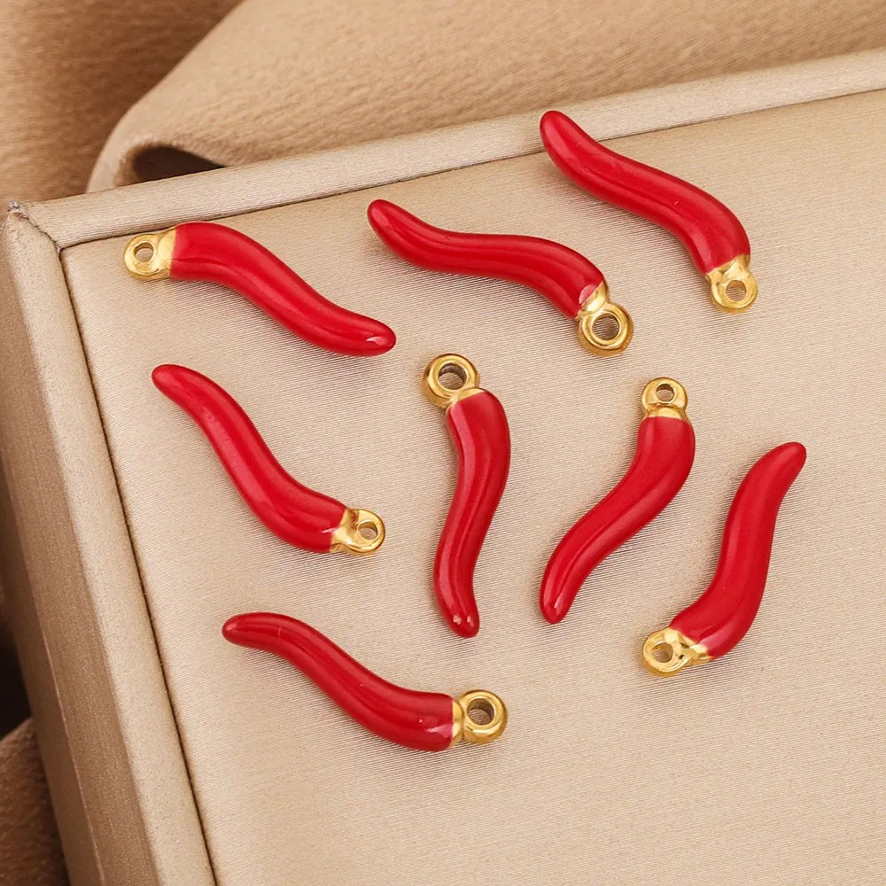 Pequeño colgante de pimienta de acero inoxidable pendientes de pimienta roja colgante de joyería europea y americana colgante didiy accesorios de joyería