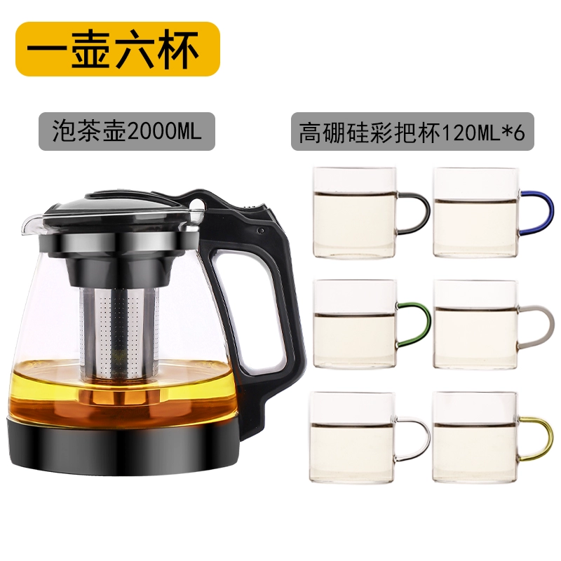Glass teapot, filter, tea set, tea cup, flavored tea, red (black) tea