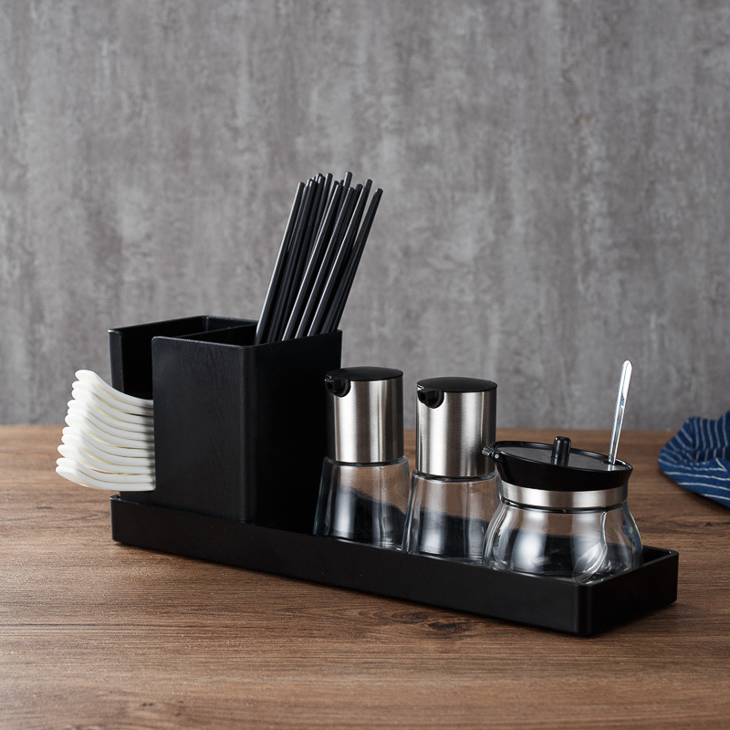 큰 수저와 젓가락을 위한 유리 세트 d (2병 + 캔 1개)