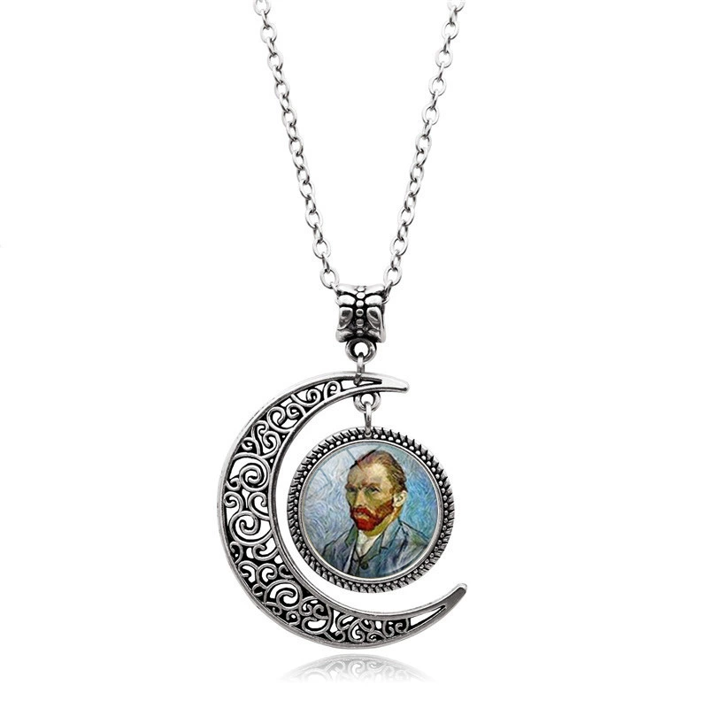Подвеска, серебряное ожерелье, ретро аксессуар, свитер, with gem, европейский стиль