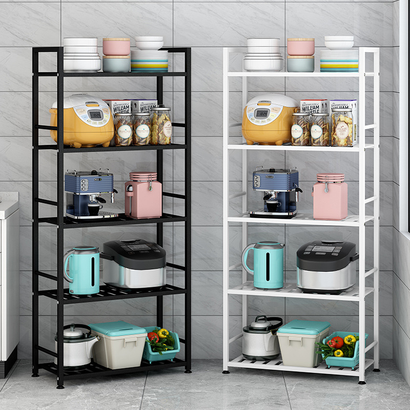 Kitchen storage rack without drilling, floor-mounted bathroom balcony multi-layer organization shelf, bathroom washroom shelf rack