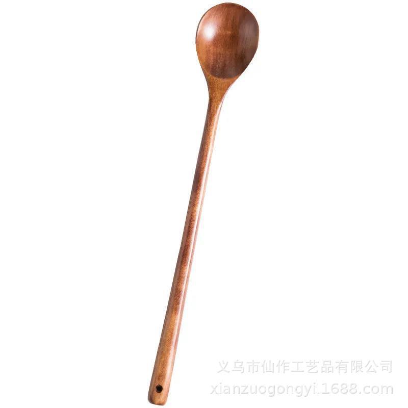@小木仙 日式榉木汤勺家用长柄勺粥勺木勺子木质拉面勺盛汤勺子|undefined