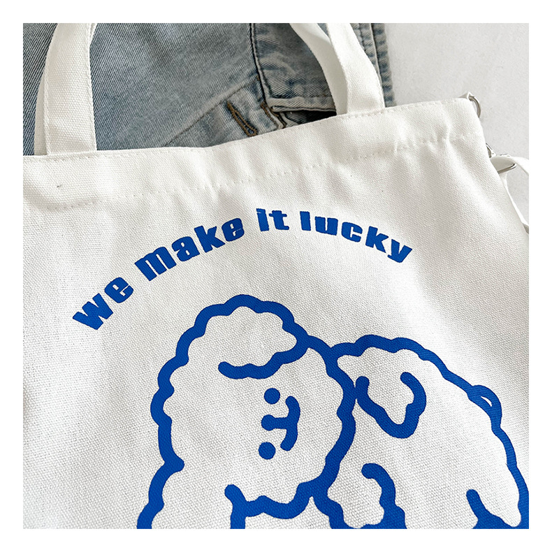 New fashionable and cute canvas bag, simple and large-capacity tote bag, casual and versatile single-shoulder crossbody bag, Douyin consignment undefined