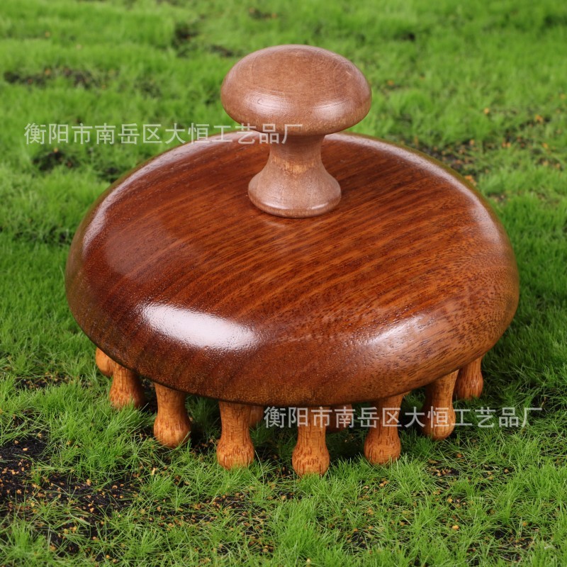 檀木櫛28釘歯鹿角熊手小熊手緑檀大歯幅歯マッサージ櫛長柄櫛指環檀木|undefined