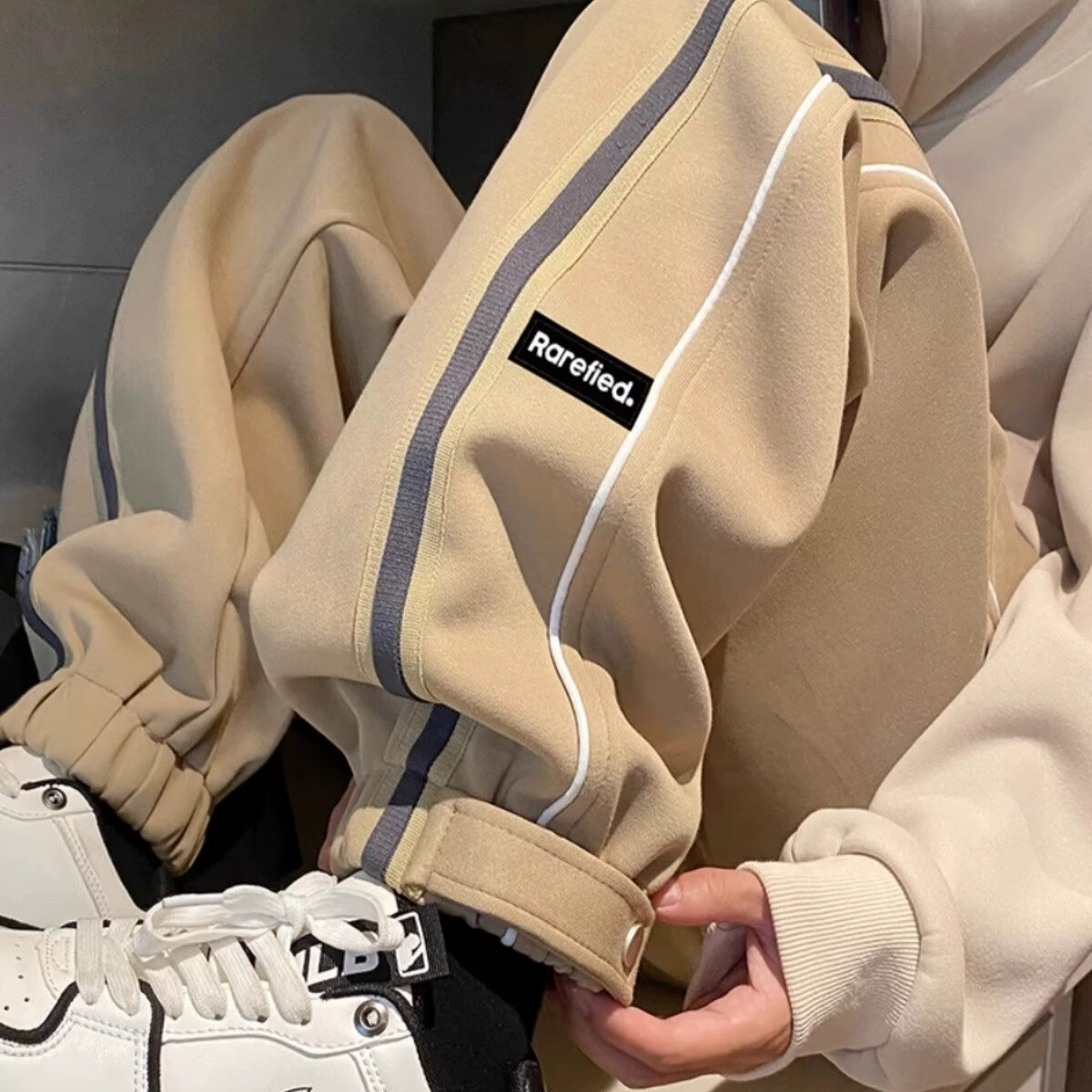 Американские шерстяные брюки мужские весна осень 2024 новые тяжелые спортивные брюки для мальчиков в полоску брюки для ног