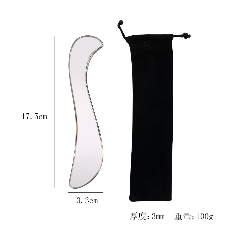Tablero raspador grande de acero inoxidable, raspador de dedos, raspado facial en forma de corazón, herramienta de tablero de masaje de metal reafirmante